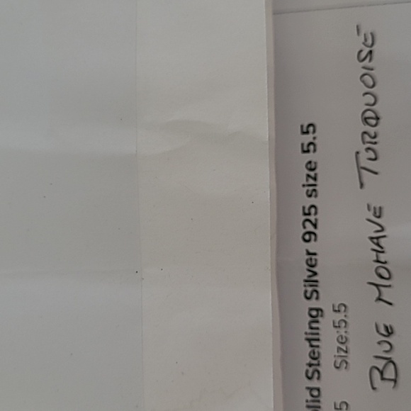 Blue Mojave Turquoise ring in Solid Sterling silver 925. Size 5.5 - Picture 6 of 6